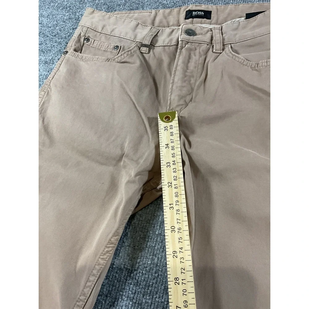 Hugo Boss Pants Mens 31x34 Stretch Chino Brown Tan Slim Casual Designer